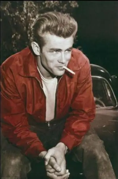 image of james dean's iconic red jacket from "Rebel Without a Cause"