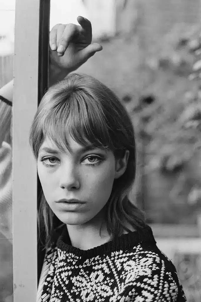 Black and white portrait image of Jane Birkin