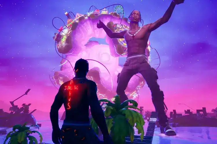 screenshot of the travis scott fortnite virtual concert